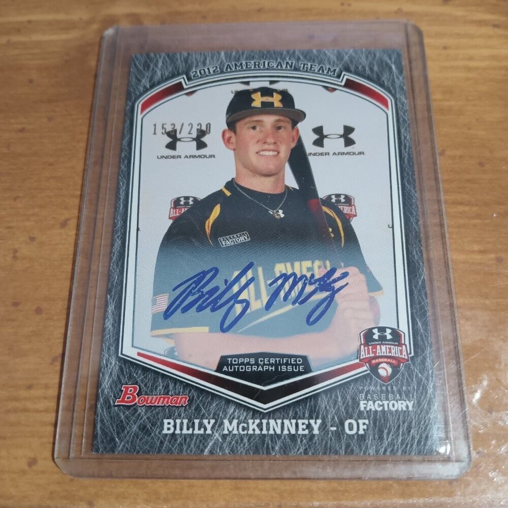 Billy McKinney 2013 Bowman Draft Picks Prospects Auto 153/220 Blue Jays Baseball